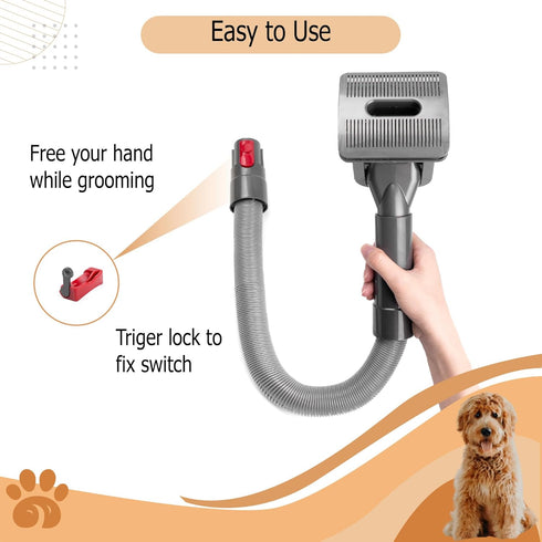 Pet Grooming Kit for Dyson V7, V8, V10, V11, V12, V15 (Vacuum Not Included), Deshedding Tools, Undercoat Fur Comb Kit