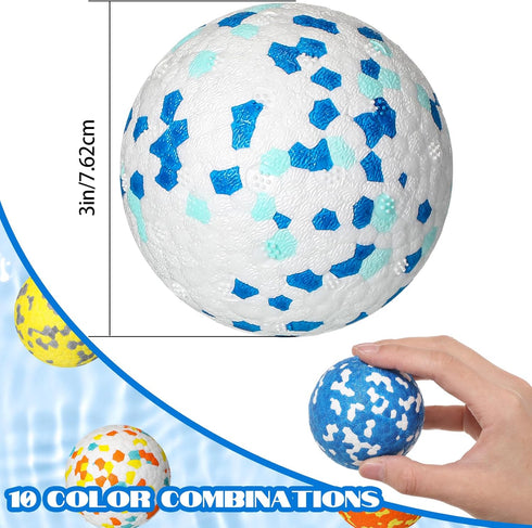 Lenwen 10 Pcs Dog Toy Ball for Aggressive Chewers - Interactive Bouncy Floating Rubber Ball for Large, Medium, Small