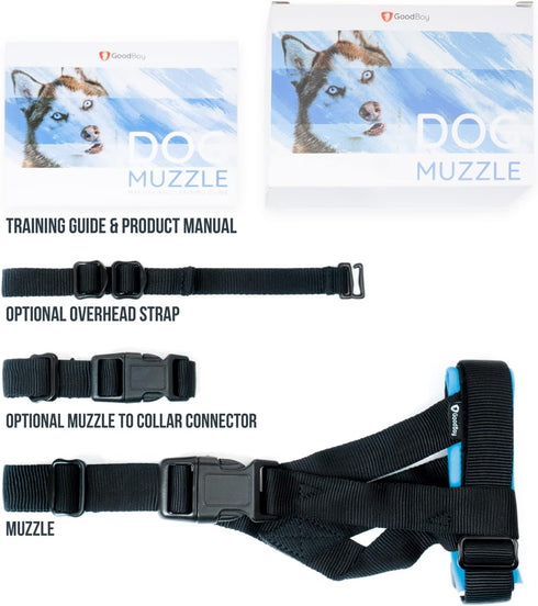 Gentle Muzzle Guard for Dogs Prevents Biting Unwanted Chewing Safely New Secure Comfort Fit Soft Neoprene Padding (L,