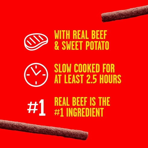5.6 (Pack 8) Pup-Peroni Dog Treats, Real Beef + Sweet Potato Mix Stix, Ounce