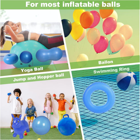 Hand Air Pump, Two-Way Hand Yoga Ball Pump, 9 Inch Double Action Inflator for Exercise Balls, Swimming Rings, Balloons