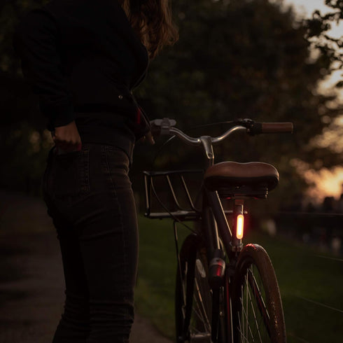 MPOWERD Luci Solar Bike Light Set, Headlight 100 Lumens, Taillight 40 Lumens, Rechargeable Solar or USB