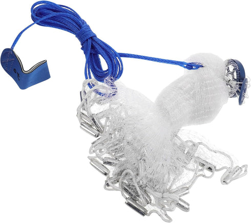 Abaodam Hand Cast Fishing Net with Monofilament Line and Weighted Steel Sinkers,