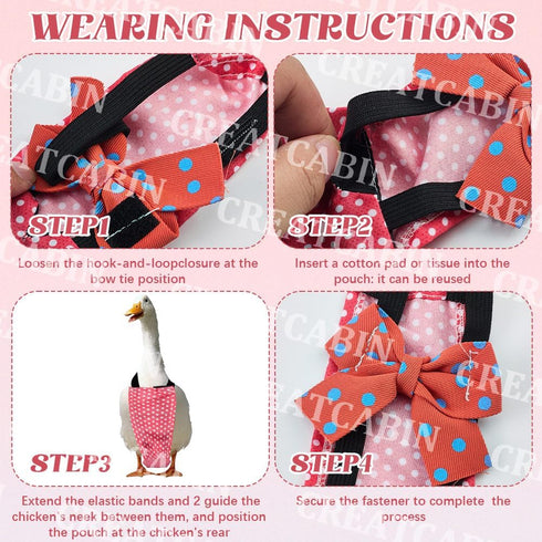 9.45 4.33 Inch CREATCABIN Pet Duck Diaper Poultry Diapers Pink Polyester Waterproof Adjustable Washable Ducking Nappy