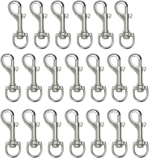 Heavy Duty Swivel Snap Hooks, Pet Buckle Trigger Clip Clasp for Dog Leash Collar Key Chain (2-3/4" (7cm), 20 Pack)