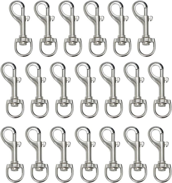 Heavy Duty Swivel Snap Hooks, Pet Buckle Trigger Clip Clasp for Dog Leash Collar Key Chain (2-3/4" (7cm), 20 Pack)