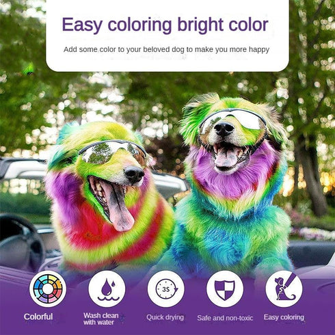 Temporary Pet Hair Dye, Non-Toxic Washable Dog Hair Dye for Creative Grooming and Marking Pets