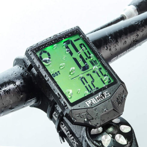 PRUNUS Wireless Waterproof Bike Speedometer and Odometer, Big LCD Screen, Touch Sensor for Outdoor Cycling