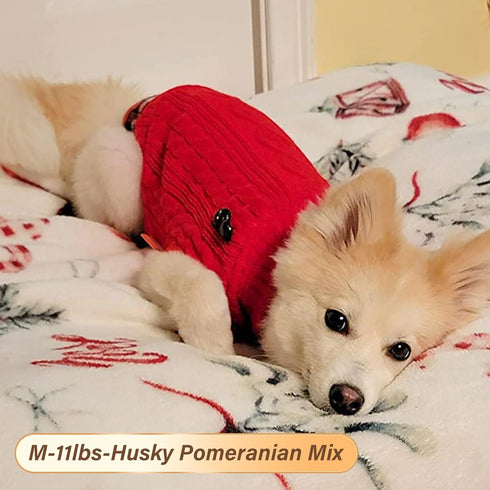 KYEESE Dog Sweater Soft Pullover for Small Dogs, Warm Turtleneck with Gingham Patchwork, Comfy Pet Coat