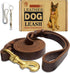 Leather Dog Leash, 4ft x 3/4 inch, Heavy Duty Braided Genuine Leather Training Leash for Large, Medium, Small Dogs