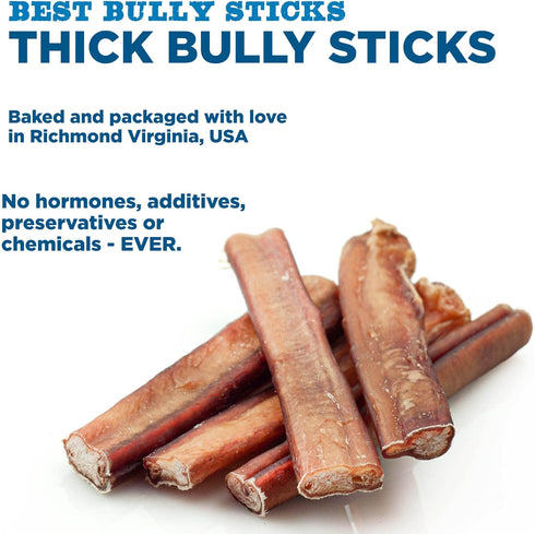 6 Inch 5 Count (Pack 1) Best Bully Sticks Thick Bully Sticks for Dogs - of - Natural, Grass-Fed Beef, Single
