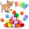 Yolev 30 Pcs Cat Pom Pom Balls 1.3in Fuzzy Cat Toy Balls Lightweight