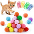 Yolev 30 Pcs Cat Pom Pom Balls 1.3in Fuzzy Cat Toy Balls Lightweight