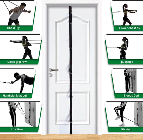 Slim Panda Door Anchor Strap for Resistance Bands, Portable Door Gym Attachment for Home Fitness