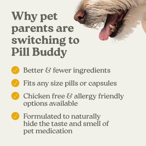 Presidio Pill Buddy Naturals - PB & Banana Recipe Pill Hiding Treats for Dogs - 30 Servings for Any Size Medication