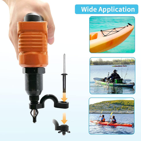 Kayak Deck Rigging Kit - 8 Feet Bungee Cord with Hooks, Tie Down Pad Eye, and 6 J-Hooks for Canoe Accessory