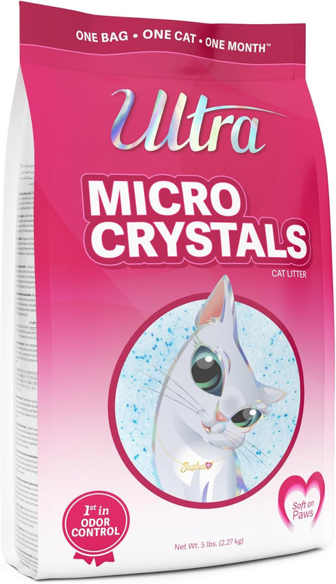 Ultra Micro Crystals Premium Cat Litter, 15 lbs total, 99.9% Dust Free, Soft on Paws, Fragrance Free