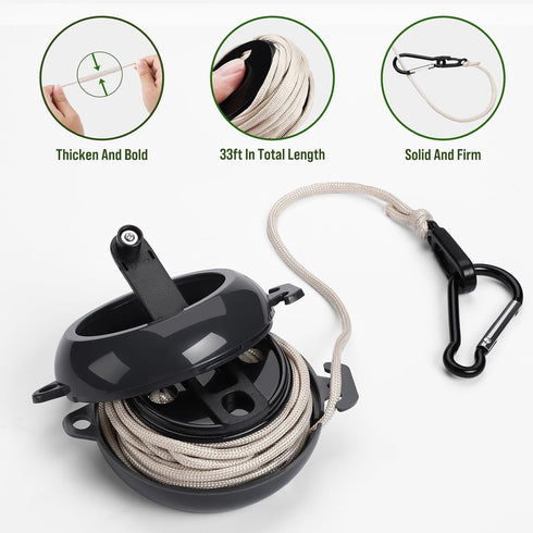 TOBWOLF Treestand Retractable Bow Hoist, 33FT Bow & Gear Hoist for Hunting, 4MM Thickened Rope, Quick & Easy Treestand