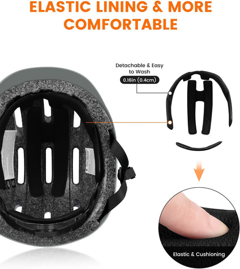 Skateboard Helmet, Multi-Sport Bicycle Helmets, Adjustment Bike Helmets for Skating, Longboard Commuter Helmet for Men