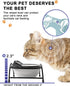Y YHY Raised Cat Bowls, 12 oz Ceramic Elevated Food and Water Dishes with Stand, Dishwasher Safe for Cats and Small Dogs