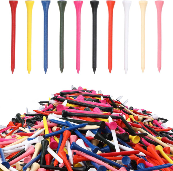 Vinsot 500 Pack Golf Tees, 3-1/4 Inch Colored Wood Golf Tees for Men, Women, Kids Golf Balls Game