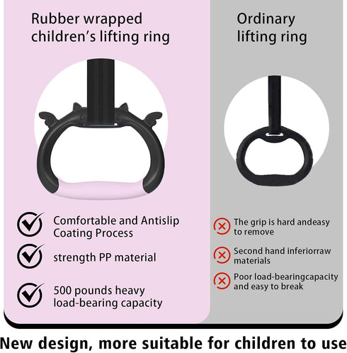 GDLPZM Gymnastics Rings, Children's Home Gym Equipment, Children's Adjustable Strap Strength Training Rings, Pulling