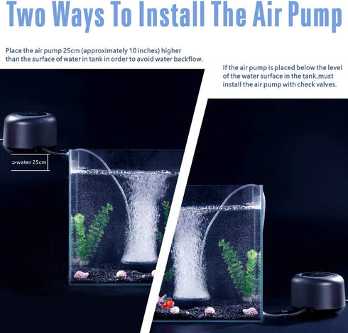 AQQA 5W 10W Aquarium Air Pump, Ultra-Quiet Energy-Saving Oxygen Pump for Freshwater and Marine Fish Tank