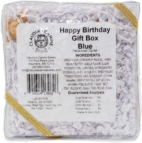 Claudia's Canine Bakery Blue Buddies Signature Gift Box of Gourmet Dog Cookies