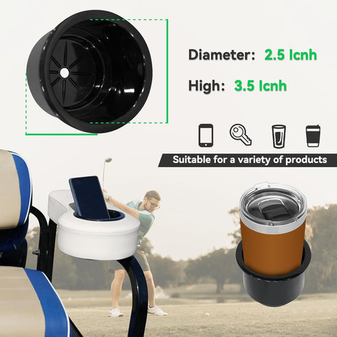 Golf Cart Armrest with Cup Holder for Rear Seat Kit