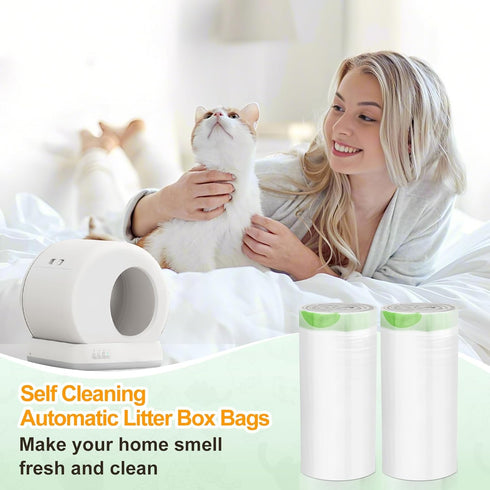 80 Count MW-SC01/SC02/SC09/ SC01-Y,Thick Bags,18" 12.6" Cat Litter Box Liners, Compatible with Meo Want Heavy Duty