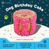 Dog Birthday Cake for Dogs to Eat - Rice Cake Based Dessert Made with Dog Birthday Treats and Human Grade Ingredients - Happy Birthday Dog Cake - Dog Birthday Gift for Puppy (5"x5"x5", Pink)