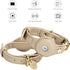 Cupertino Dog Collars, Harnesses & Leashes - Vegan Leather with Dog Tracker Device Holder, Adjustable (Small, Beige)