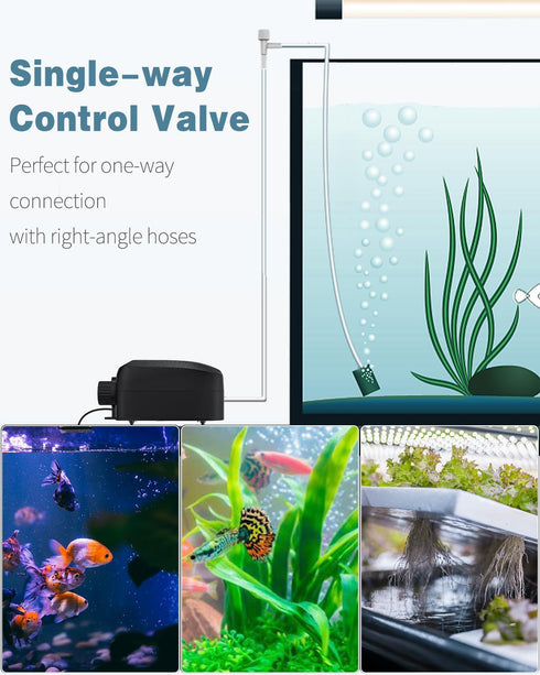 Pawfly Aquarium Air Control Valves, Single Way Plastic Regulators for Air Pump Fish Tank, 20 Pack