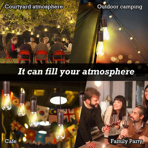 2 Pack Bulb,Portable Backpacking Rechargeable Warm Tent Hanging Light Outdoor Vintage LED Camping Light,Pendant