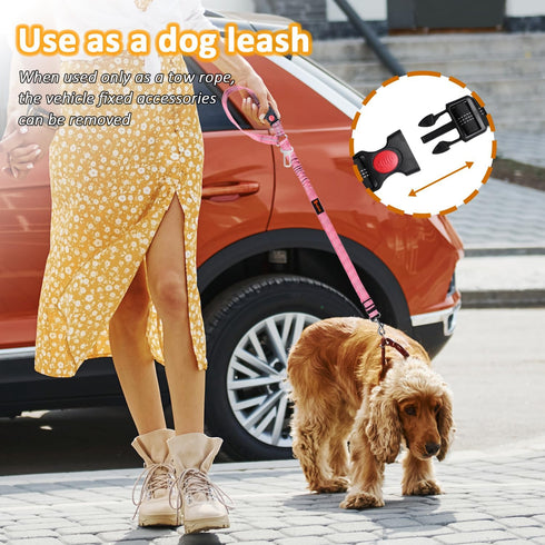 3 1 Removable Dog Seat Belt Harness for Car, in Pet Dog Car Seatbelt Leash, Retractable Restraint Secures to Vehicle