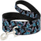 Buckle-Down Pet Leash - Stitch Poses/Hibiscus Sketch, Black/Gray/Blue, 4 Feet Long, 1" Wide