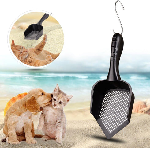 Cat Scooper Fine Sand Sifter Kitty Litter Scoop with Pointed End for Pet Reptile Terrarium