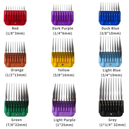 9 Set #10/15/30 Animal Stainless Steel Attachment Color Guide Comb Fit for Most Oster/Wahl/Andis Detachable-Style