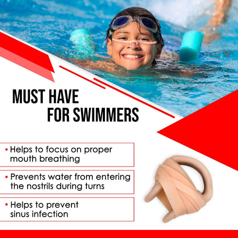 Swimming Nose Clip with String, Comfortable Soft Latex Plugs for Kids and Adults
