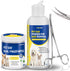 Dog Ear Hair Removal Kit with Powder & 5.5" Curved Locking Forceps