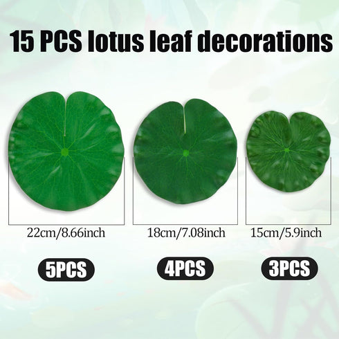 12Pcs Realistic Lily Pads Leaves for Ponds, Artificial Floating Foam Leaves Realistic Lily Pads Foliage Pond Decor Leaves for Koi Fish Pool Patio Aquarium, Green, 576983_1_66PXNtwH7