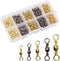 Fishing Barrel Swivels, 200pcs Rolling Ball Bearing Swivels with Solid Ring, Copper & Stainless Steel, Size 2-10