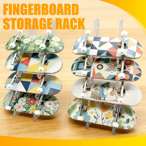 KAKUPPA 5-Slot Mini Fingerboard Display Rack, Transparent Acrylic Finger Skateboard Storage Stand, Finger Board