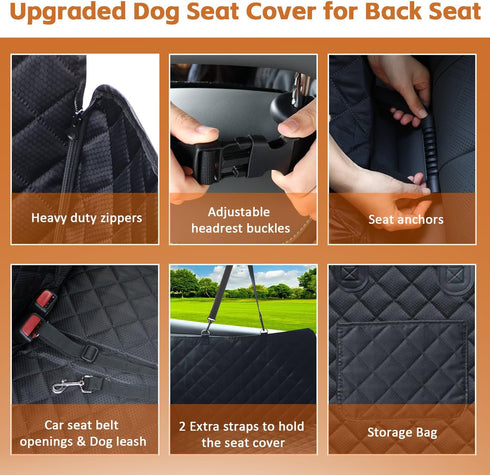 420lbs Hammock JSTHT Back Seat Extender for Dogs, Hard Bottom Dog Car Seat Cover for Back Seat Support Waterproof Back