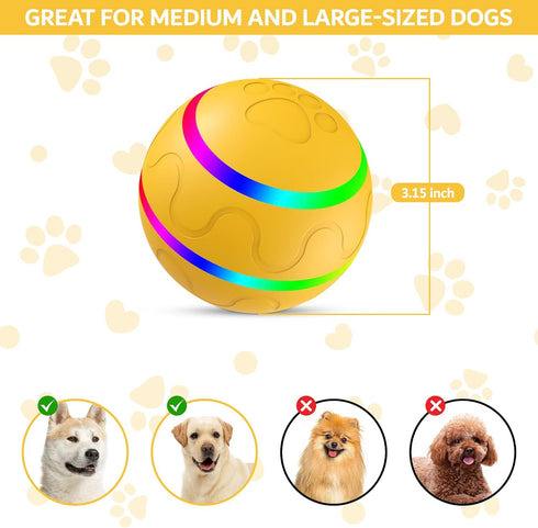 New Interactive Dog Toy Ball with Remote Control, Self Rolling USB Rechargeable Ball
