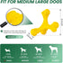Indestructible Dog Chew Toys for Aggressive Chewers, Durable Cleaning Toothbrush Natural Rubber Bones Toy (Yellow)
