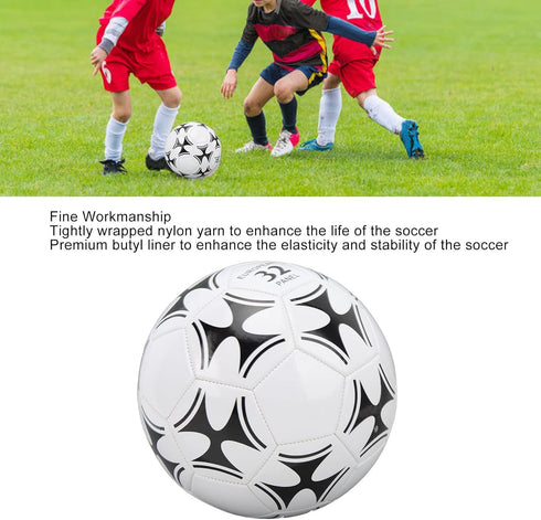 TUORE PU Leather Football, Kids Soccer Ball, High Elasticity for Matches, Comfortable Foot Feeling for Outdoor Play