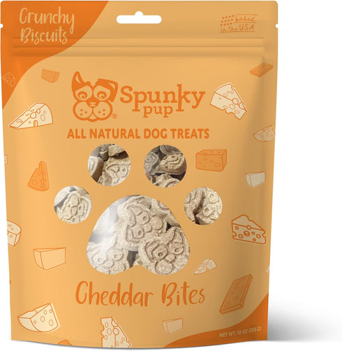 Spunky Pup Cheddar Bites, Crunchy Biscuit Treats, 10 oz