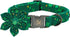 Elegant little tail St. Patrick's Day Dog Collar - Adjustable Green Clover Flower Collar for Small Dogs