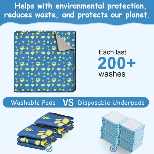 HuaZiChok 72x72 Inch (1 Pack) Washable Pee Pads for Dogs - Thick Heavy Absorbent Reusable Pet Training Pads, Leakage